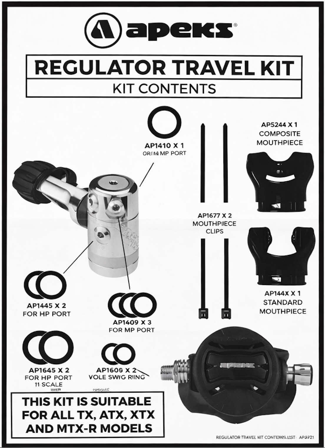 Apeks Atemregler Reise Kit